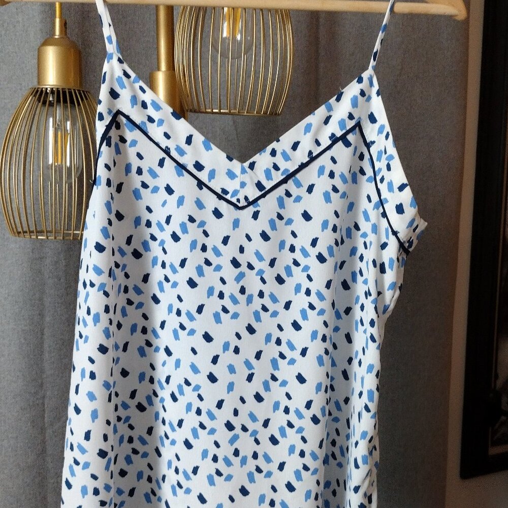 Naked Zebra Blue & White Print Cami • Size Small - Picture 4 of 7